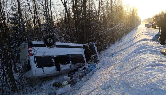 Микроавтобус Mercedes вылетел в кювет: пострадали три человека