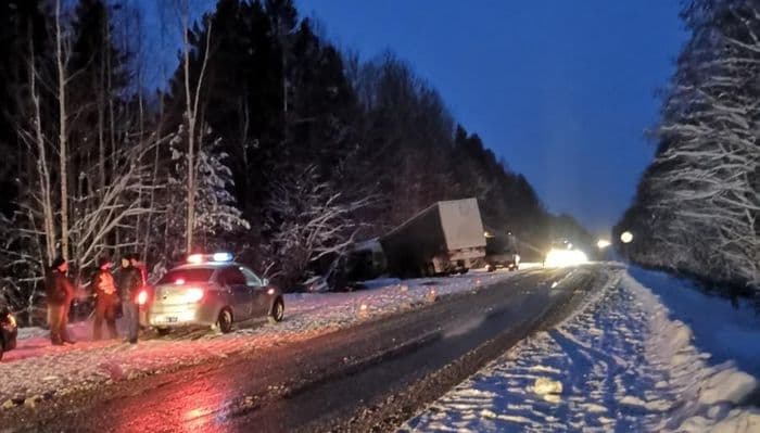 В Омутнинском районе произошла жесткая авария с фурой: два человека погибли