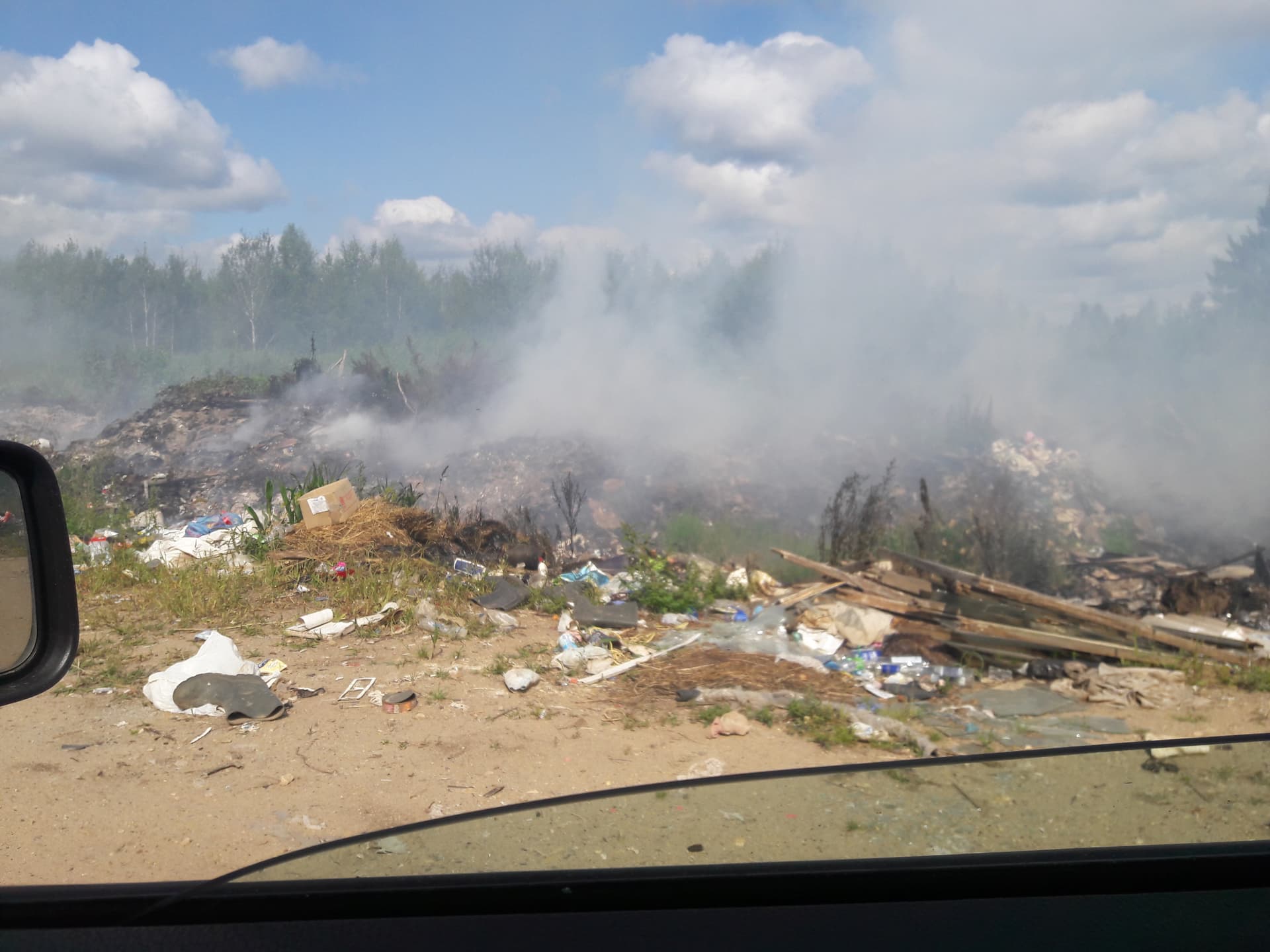 Опубликовано видео, где люди спасаются от лесного пожара на автомобиле