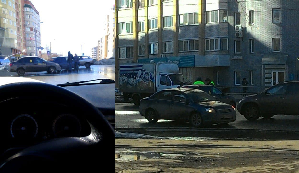 В Кирове столкнулись 2 такси