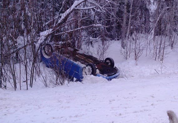 На трассе «Вятка» перевернулся Шевроле