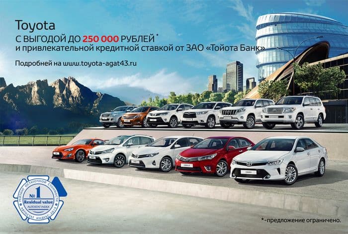 Автомобили Toyota признаны лучшими по сохранению остаточной стоимости