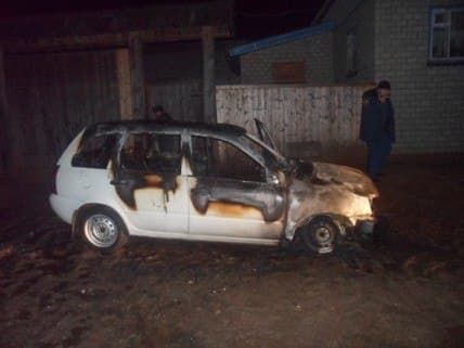 Ночью на Воровского загорелась «Лада Калина»