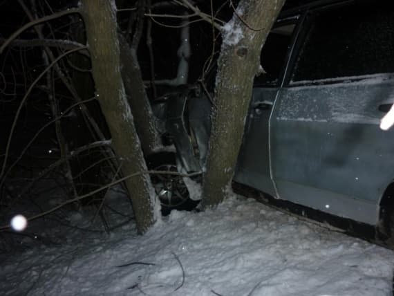 В Кирове ВАЗ съехал в кювет и врезался в дерево