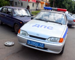 В пятницу автомобиль ДПС попал в аварию