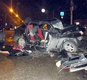 Ночное ДТП. Лобовое столкновение на Карла Маркса