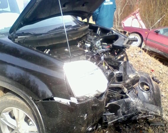 На трассе Ниссан X-TRAIL столкнулся с Фольксвагеном