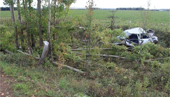 В Куменском районе «десятка» улетела в кювет и врезалась дерево: два человека в больнице