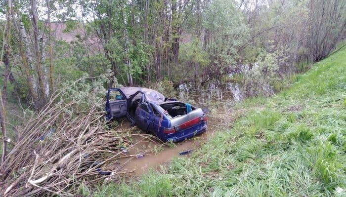В Оричевском районе бесправник на «Ладе» улетел в кювет: 2 человека в больнице