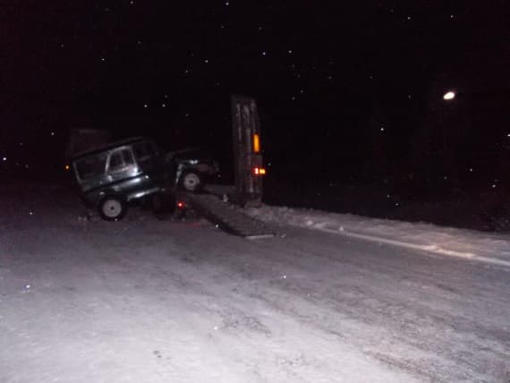УАЗ протаранил автопоезд на трассе Киров-Вятские Поляны