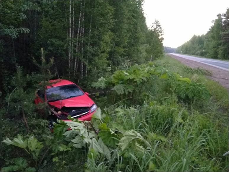 Возле Кирово-Чепецка неуправляемая машина врезалась в дерево