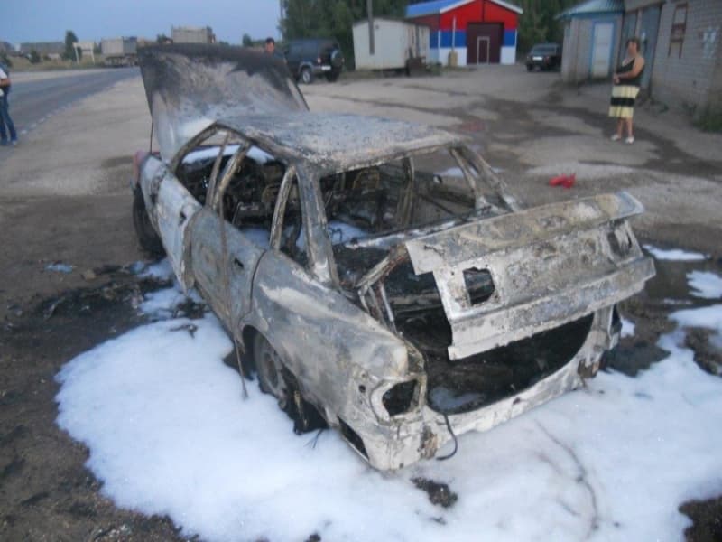 В Лебяжъе сгорела Audi