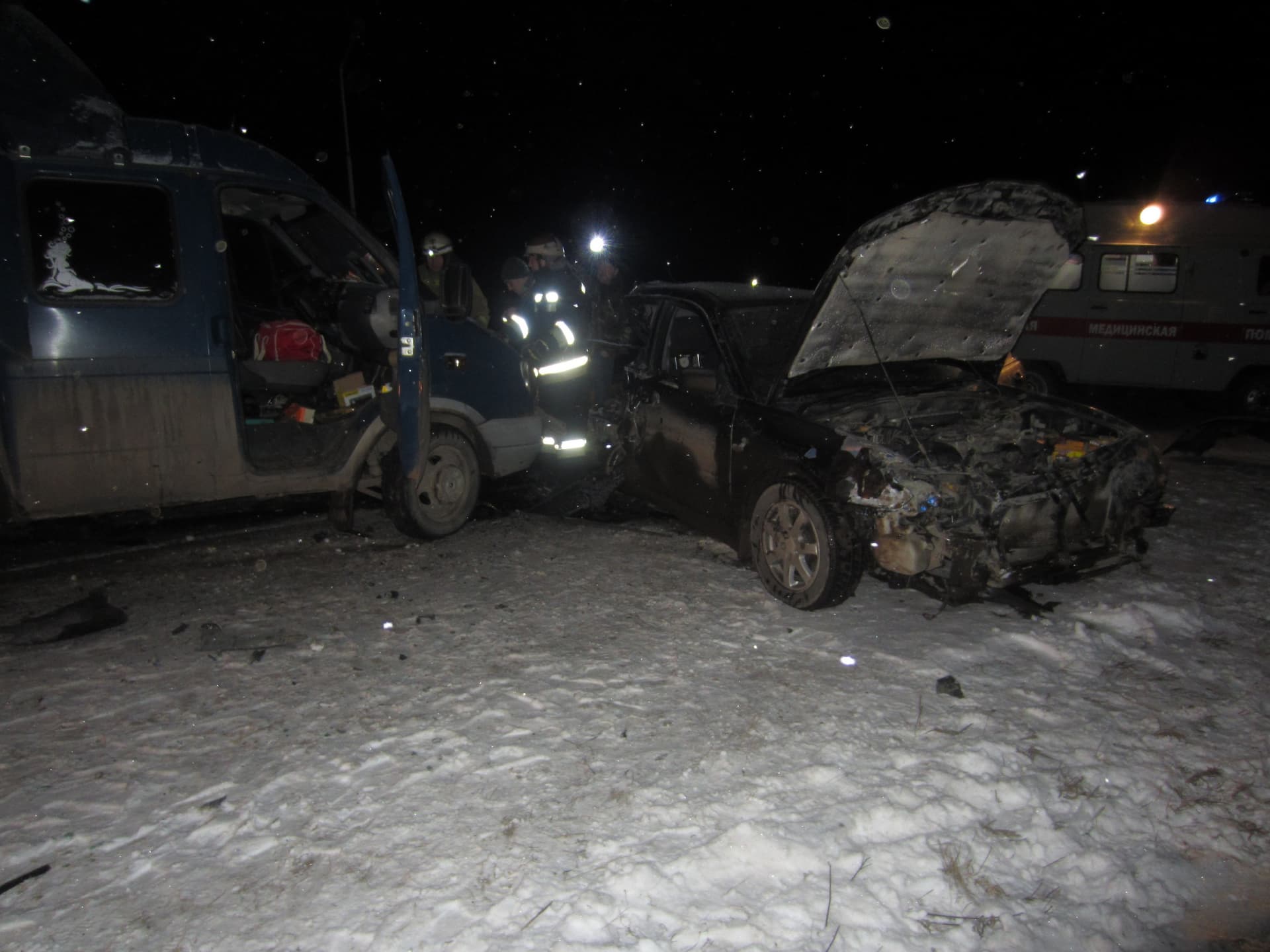 В Орловском районе Subaru сперва врезалась в МАЗ затем в «Газель»