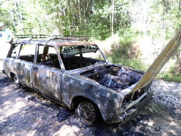 В Кировской области во время движения загорелся ВАЗ