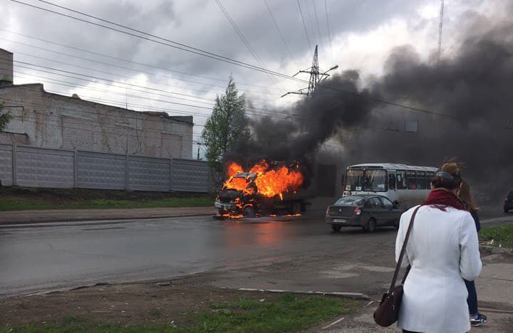 На Луганской сгорела «Газель»