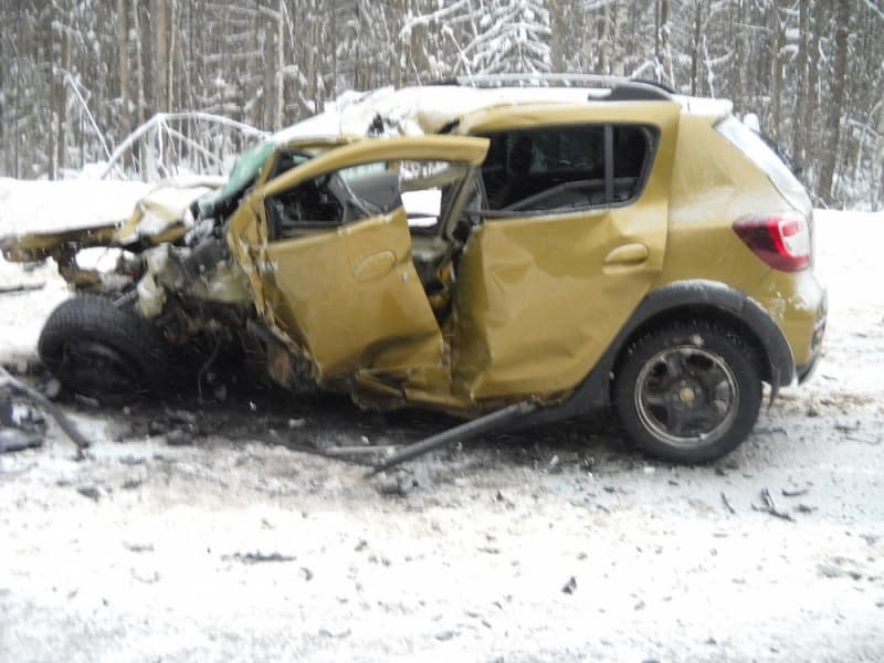 На трассе Яранск - Нижний Новгород лоб в лоб сошлись BMW X5 и Renault