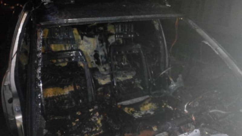 Lada Kalina сгорела на стоянке