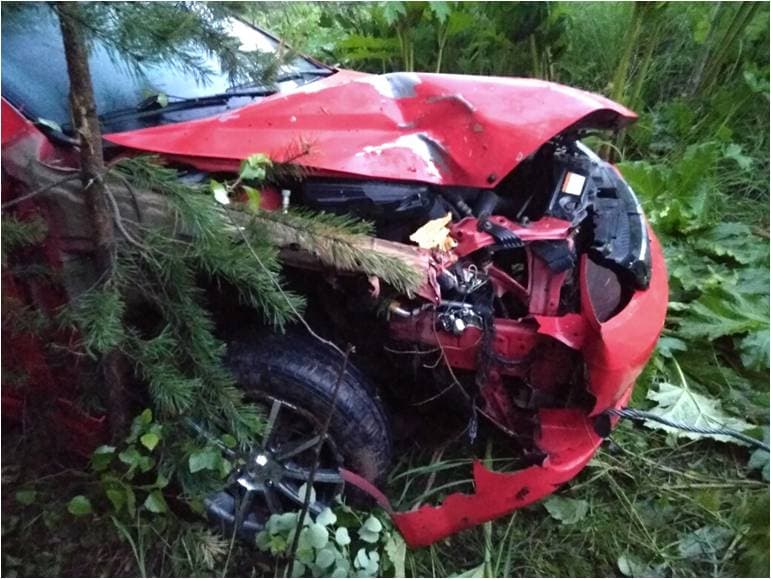 Возле Кирово-Чепецка неуправляемая машина врезалась в дерево