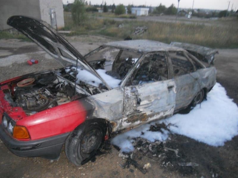 В Лебяжъе сгорела Audi