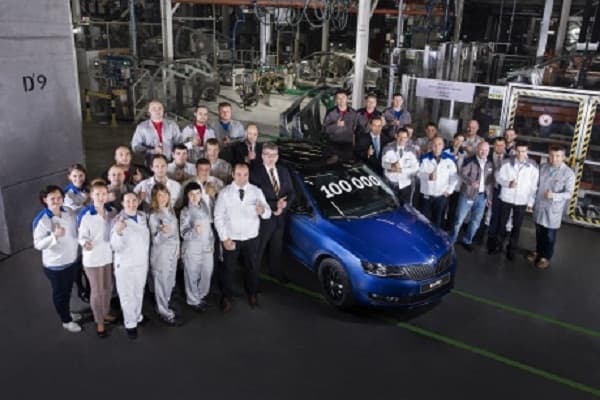 Юбилейный ŠKODA RAPID: на заводе в Калуге произведен 100-тысячный автомобиль этой модели