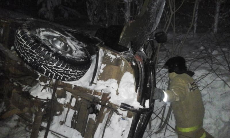УАЗик опрокинулся в кювет в Афанасьевском районе