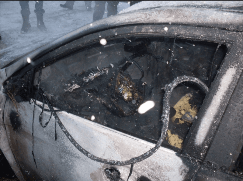 В Котельниче сгорел автомобиль Kia Rio