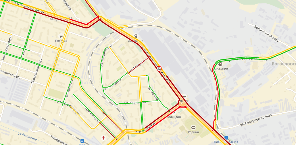 На Филейку не заехать - пробка на Октябрьском проспекте