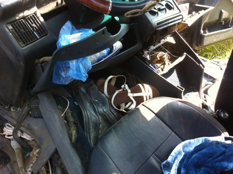 С дороги на  новый мост слетела Audi