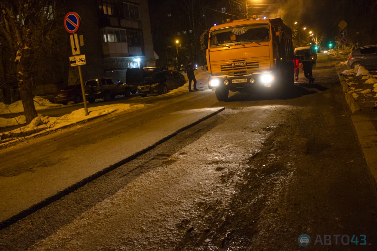 Еще 8 суток ямочного ремонта. Ночами Киров покрывается заплатами