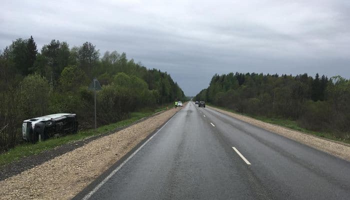 Пьяный мужчина на фургончике уснул за рулем и вылетел в кювет 