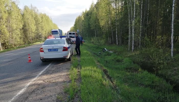 В Юрьянском районе пьяный парень на «Ямахе» улетел в кювет