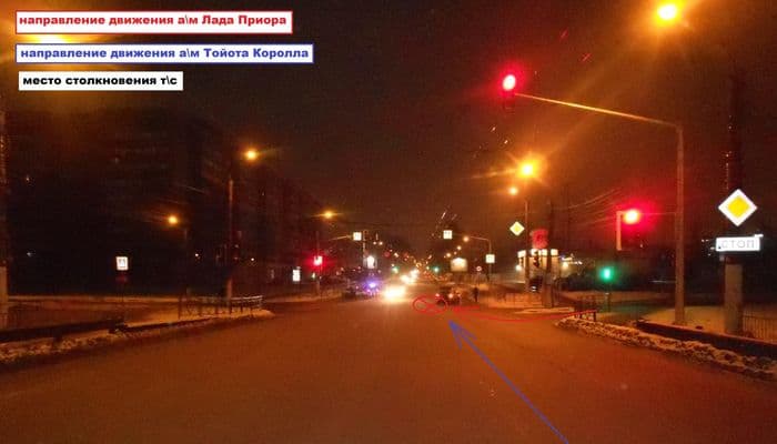 На улице Московской “Приора” не поделила дорогу с “Короллой”