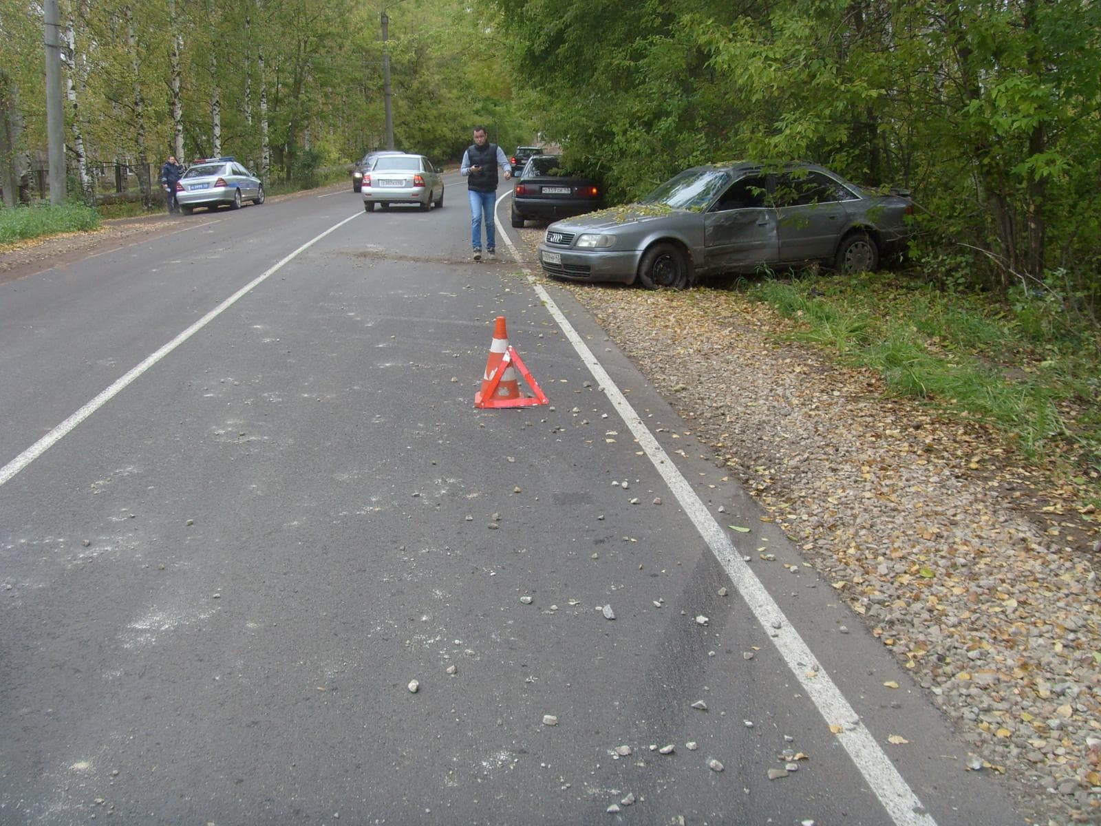 В Ганино девушка на Audi не вошла в поворот
