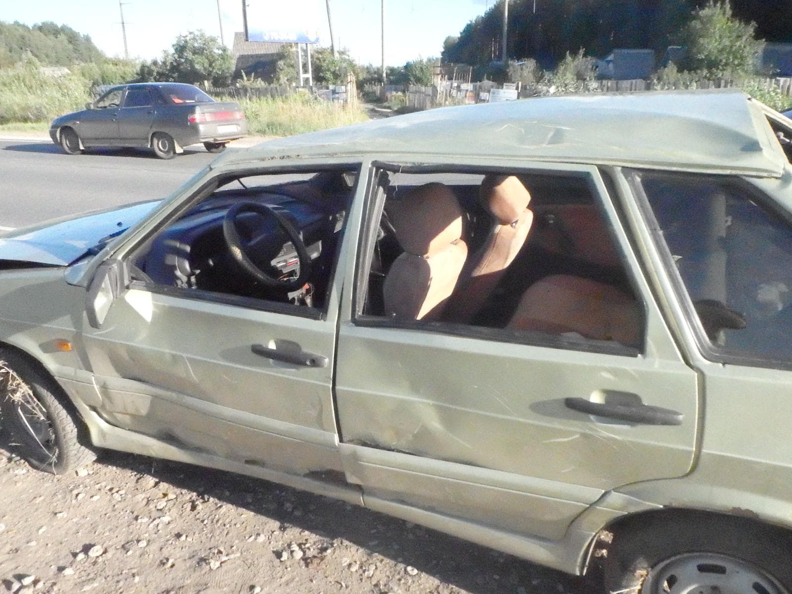 На Южном обходе перевернулся ВАЗ-2114