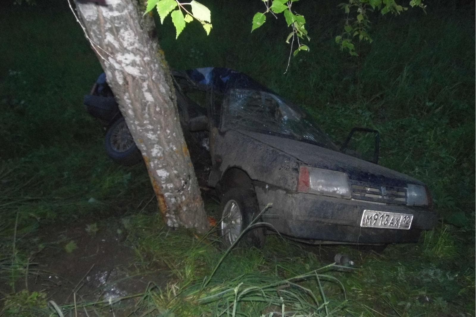 В Яранском районе пьяный водитель разбил машину о дерево