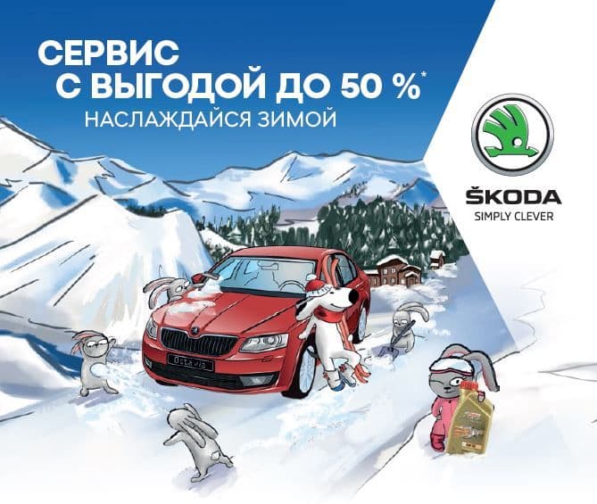 Зимнее предложение от ŠKODA: сервисные работы с выгодой до 50%