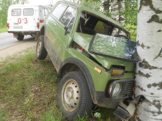 Водитель погиб при столкновении «Нивы» с деревом