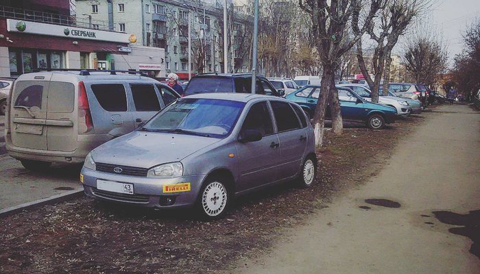 В России введут крупные штрафы за парковку на газоне и за мытье машины на улице