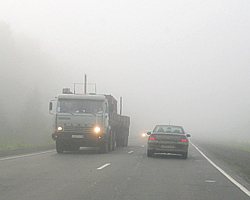 Утро понедельника: пробки и туман