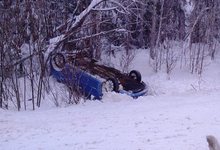 На трассе «Вятка» перевернулся Шевроле