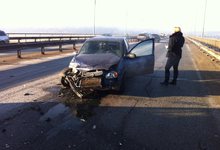 Авария на Новом мосту. Столкнулись 5 автомобилей