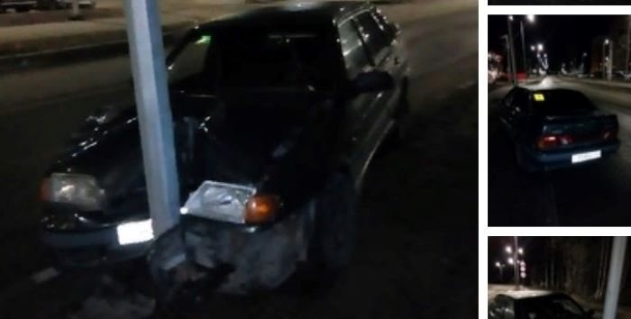 Кировчанка на автомобиле ночью врезалась в столб