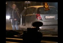 На Красина иномарка врезалась в столб