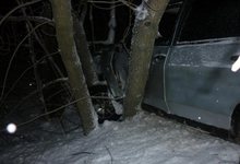 В Кирове ВАЗ съехал в кювет и врезался в дерево