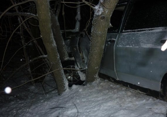 В Кирове ВАЗ съехал в кювет и врезался в дерево