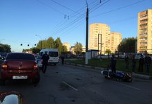 На Московской мотоциклист "догнал" Ладу