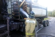 На уржумской трассе загорелся лесовоз