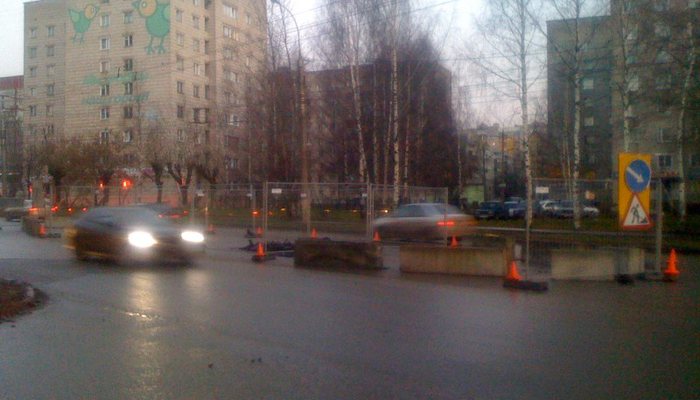 Ремонтные работы на улице Воровского доставили хлопот автомобилистам