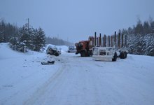В Советском районе Камаз врезался в Шкоду