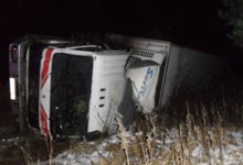 ДТП. В Верхошижемском районе грузовой «Мерседес» опрокинулся в кювет 